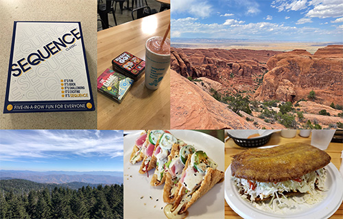 Food, Running, Hiking, Games, Friends & Family