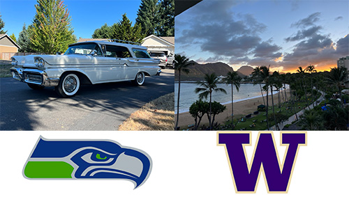 Old cars, family, and Seahawk Football